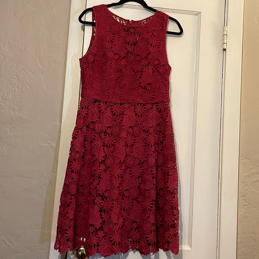 White House Black Market Magenta Lace Dress